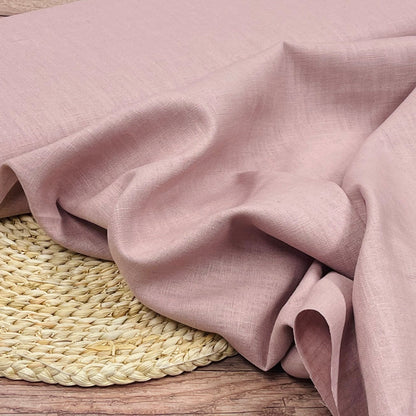 100% Leinenstoff - Puderrosa 230 g/m²