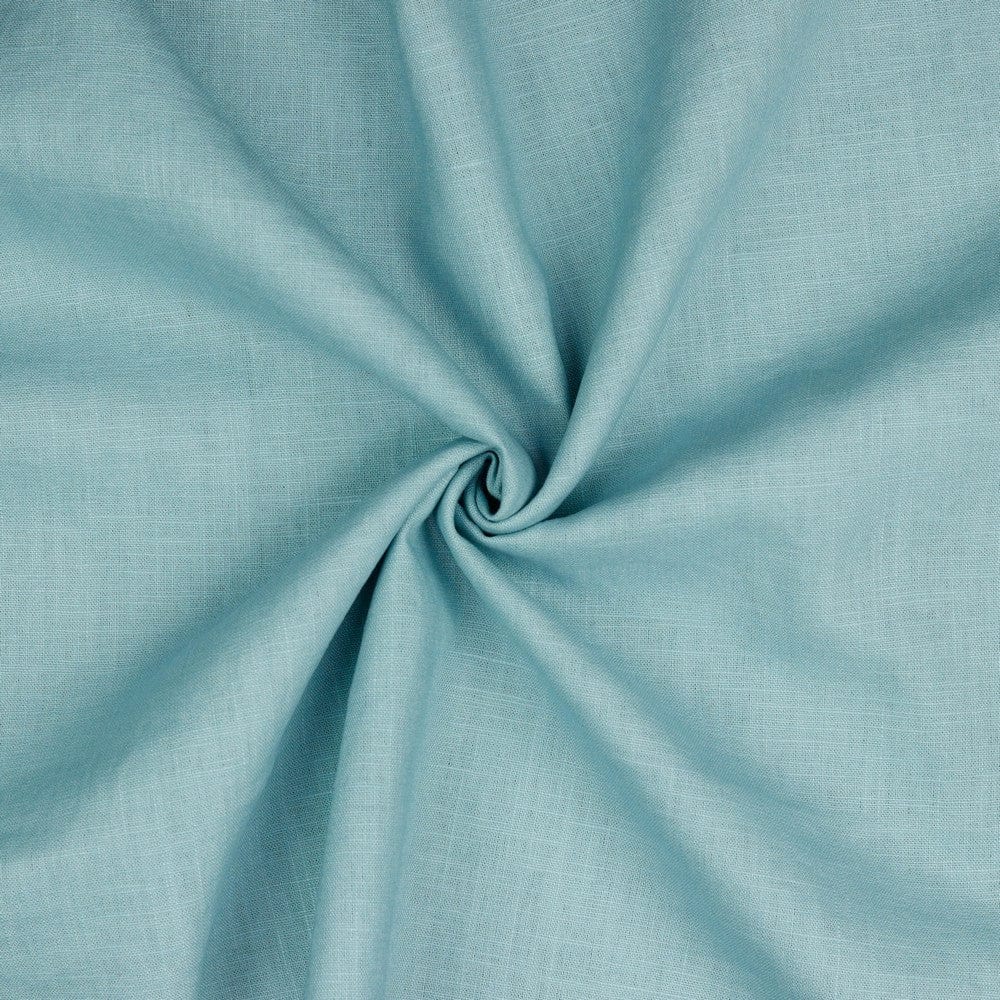100% Leinenstoff in Blau-Mint 230 g/m²