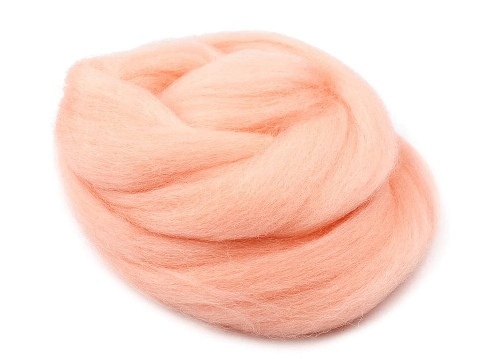 100% MERINOWOLLE zum Filzen (Kammzug) - Apricot 20 g #6