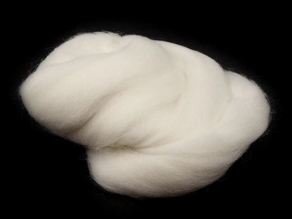 100% Merinowolle zum Filzen (Kämmzug) - weiß 20 g #1