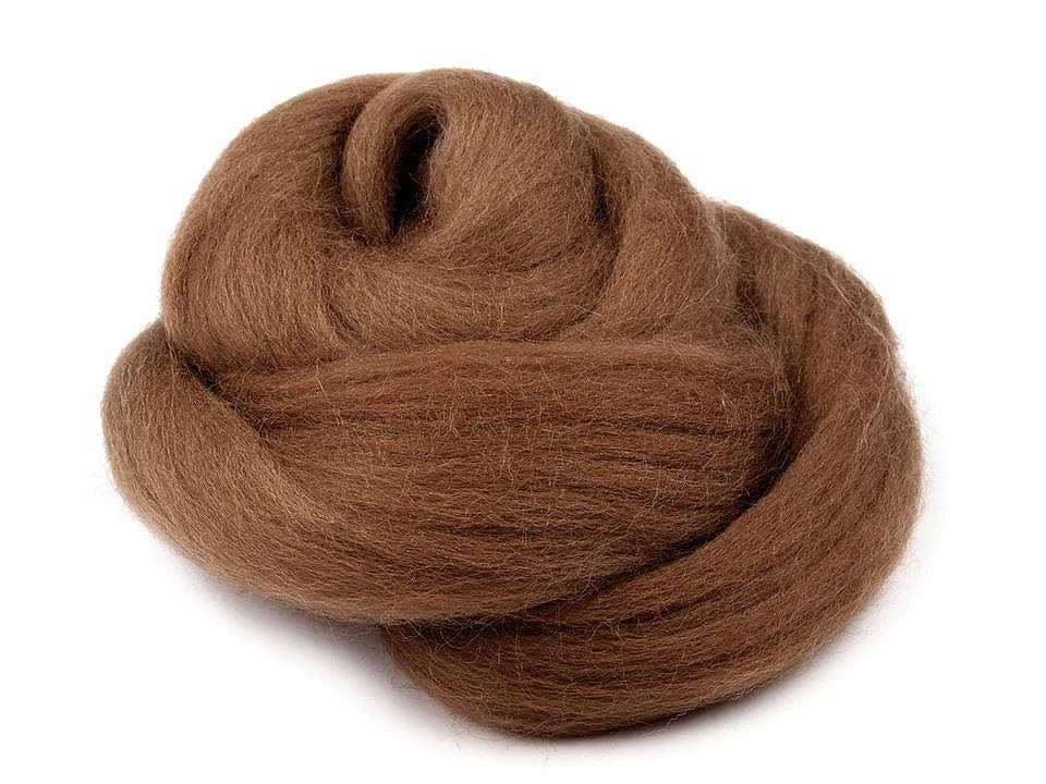 100% MERINO-Wolle zum Filzen (Kämmwolle) - braun 20 g #21