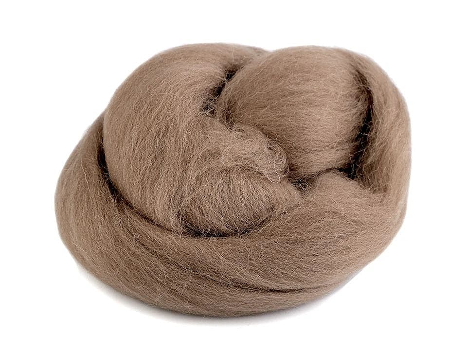 100% MERINO-Filzwolle (Kammzug) – hellbraun 20g #38