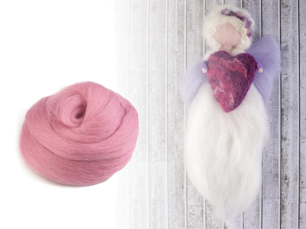 100% Merinowolle zum Filzen (Kardwolle) - rot 20 g #10