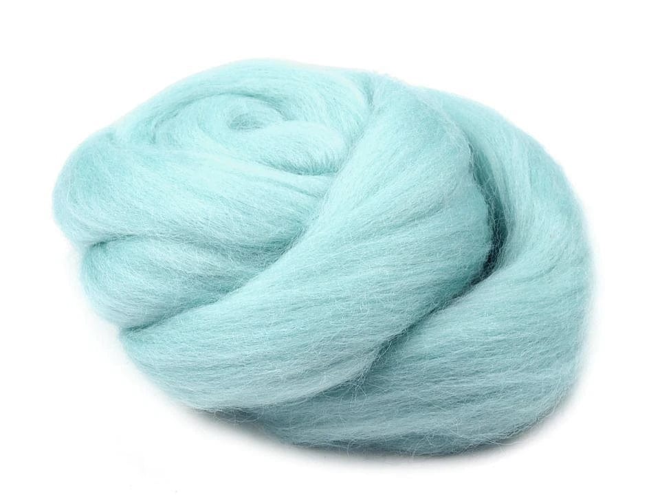 100% MERINO-Wolle zum Filzen (Kammzug) - Türkis 20g #17
