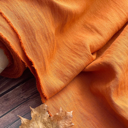 100% Softened linen-carrot orange 205 g/m²