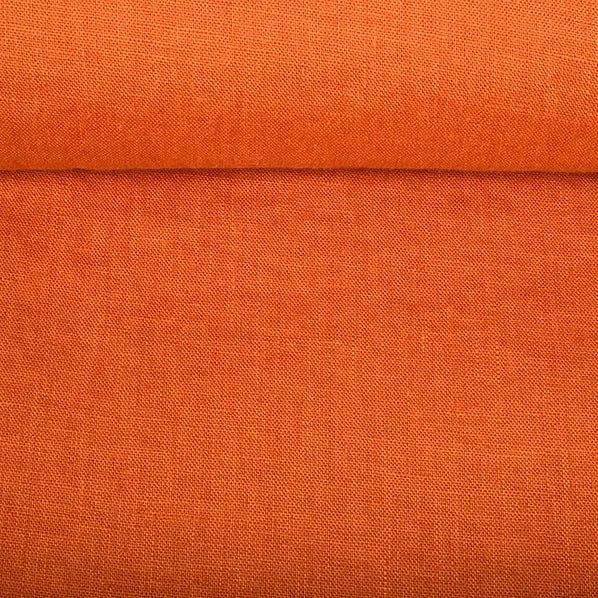 100% Softened linen, carrot orange 205 g/m²