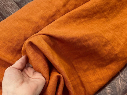100% softened linen-carrot orange 205 g/m²