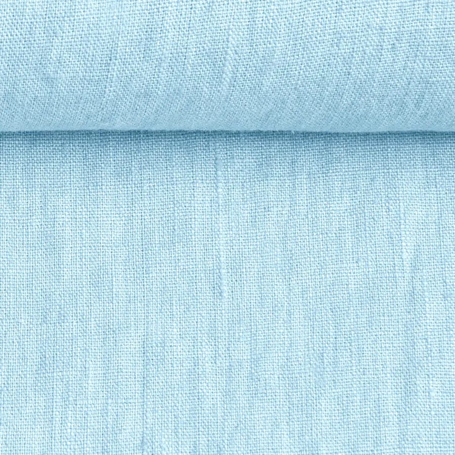 100% weich gewaschener Leinenstoff, hellhimmelblau, 205 g/m²