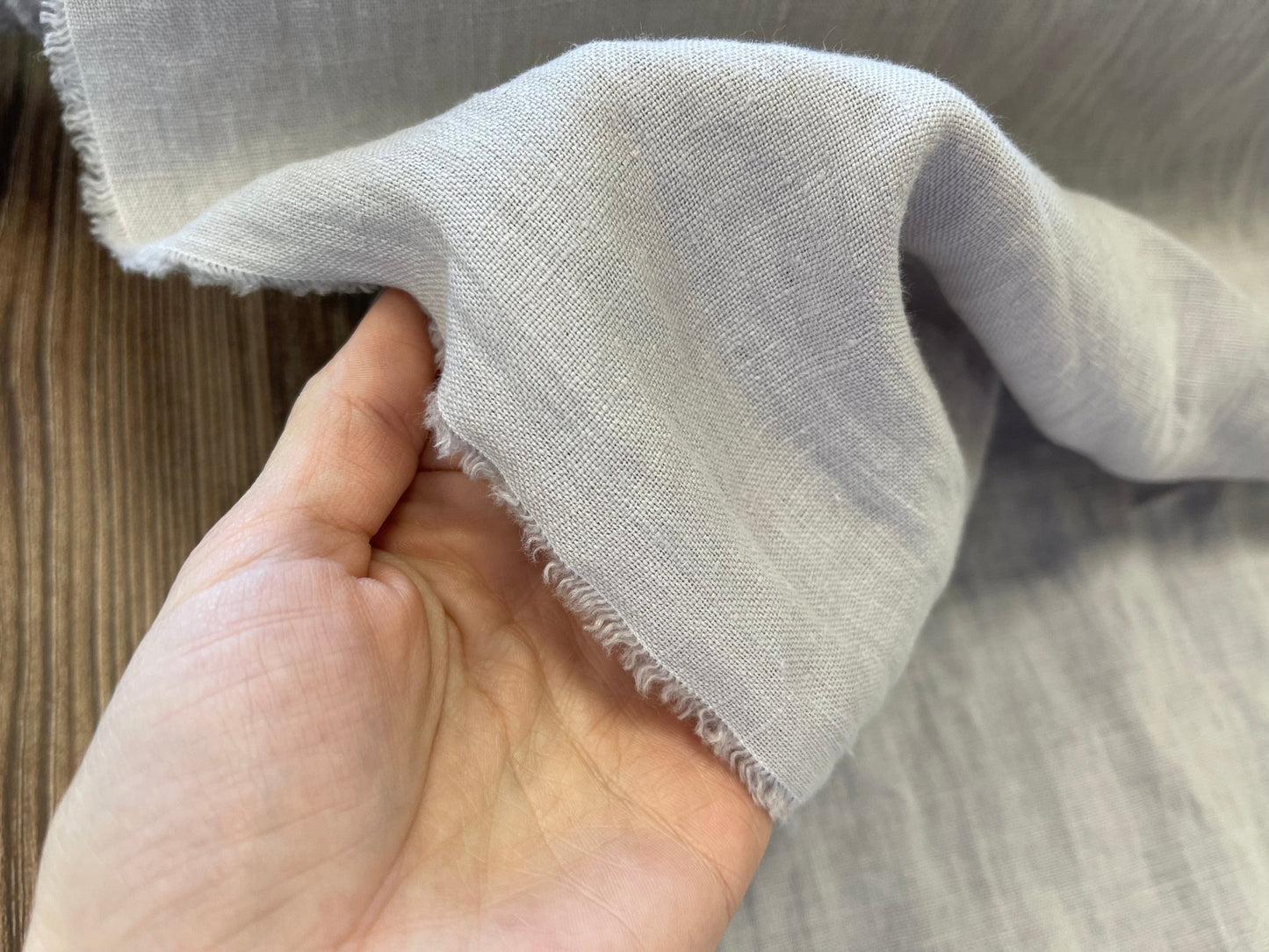 100 % weichgewaschenes Leinen, hellgrau, 205 g/m²