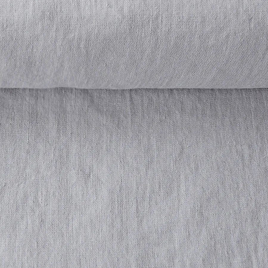 100% weichgewaschener Leinenstoff, hellgrau, 205 g/m²