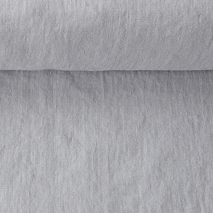 100% weichgewaschener Leinenstoff, hellgrau, 205 g/m²