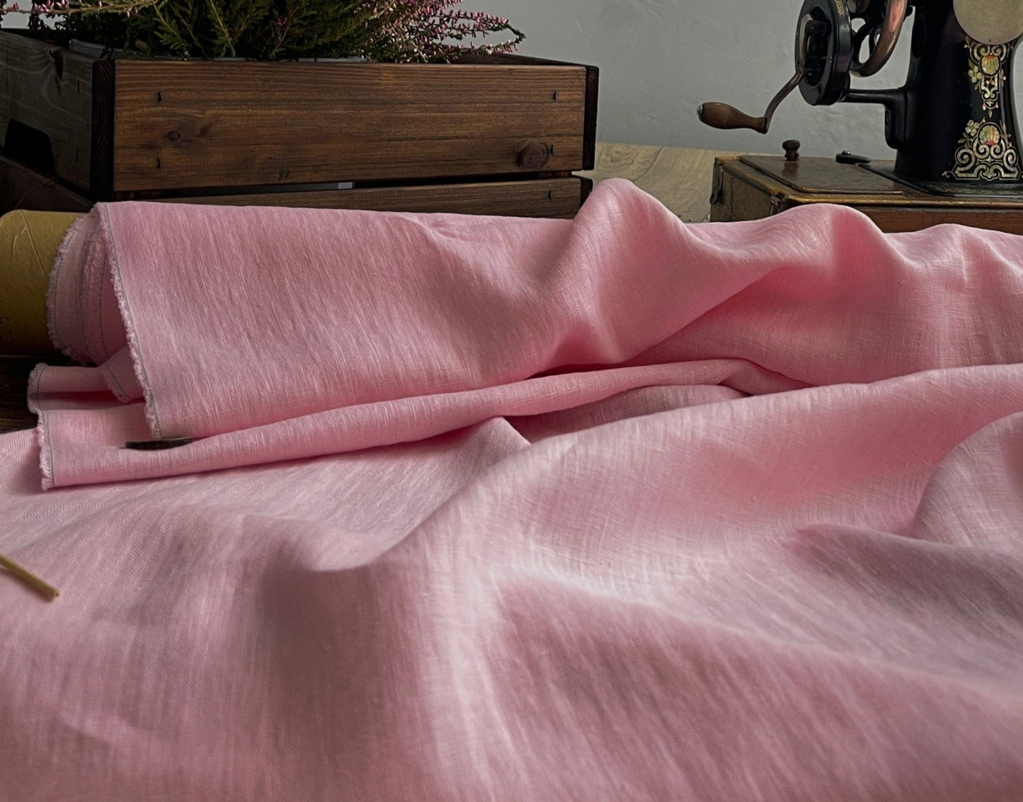 100% softened linen-light pink 205 g/m²