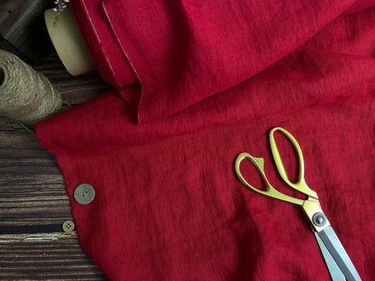 100% softened linen-cherry red 205 g/m²