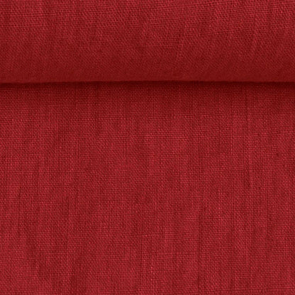 100% softened linen-cherry red 205 g/m²