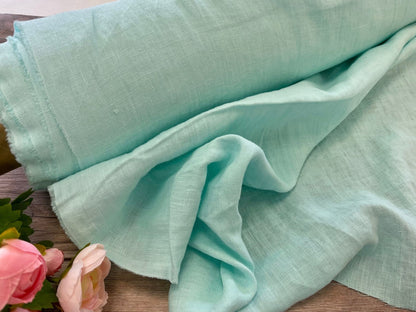 100% Softened linen-mint 205 g/m²