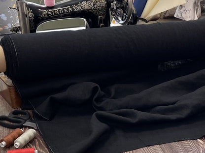 100% Softened linen-charcoal black 205 g/m²