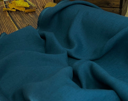 100 % weich gewaschenes Leinen, ozean-türkisblau, 205 g/m²