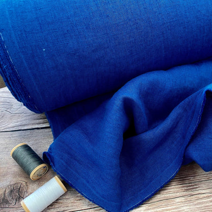 100 % weich gewaschenes Leinen, kornblumenblau, 205 g/m²