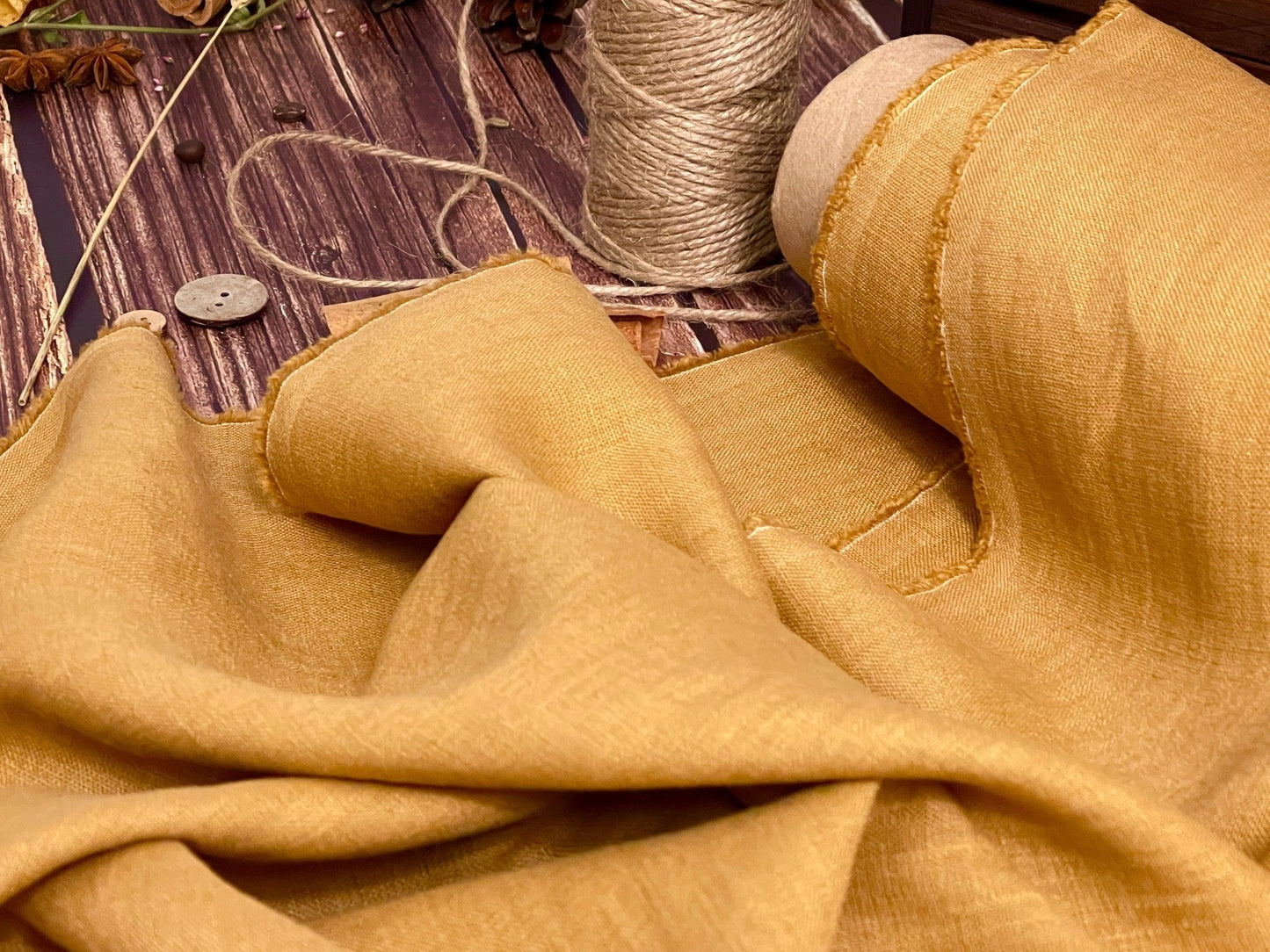 100% weichgewaschenes Leinen, Salzkaramell, 205 g/m²