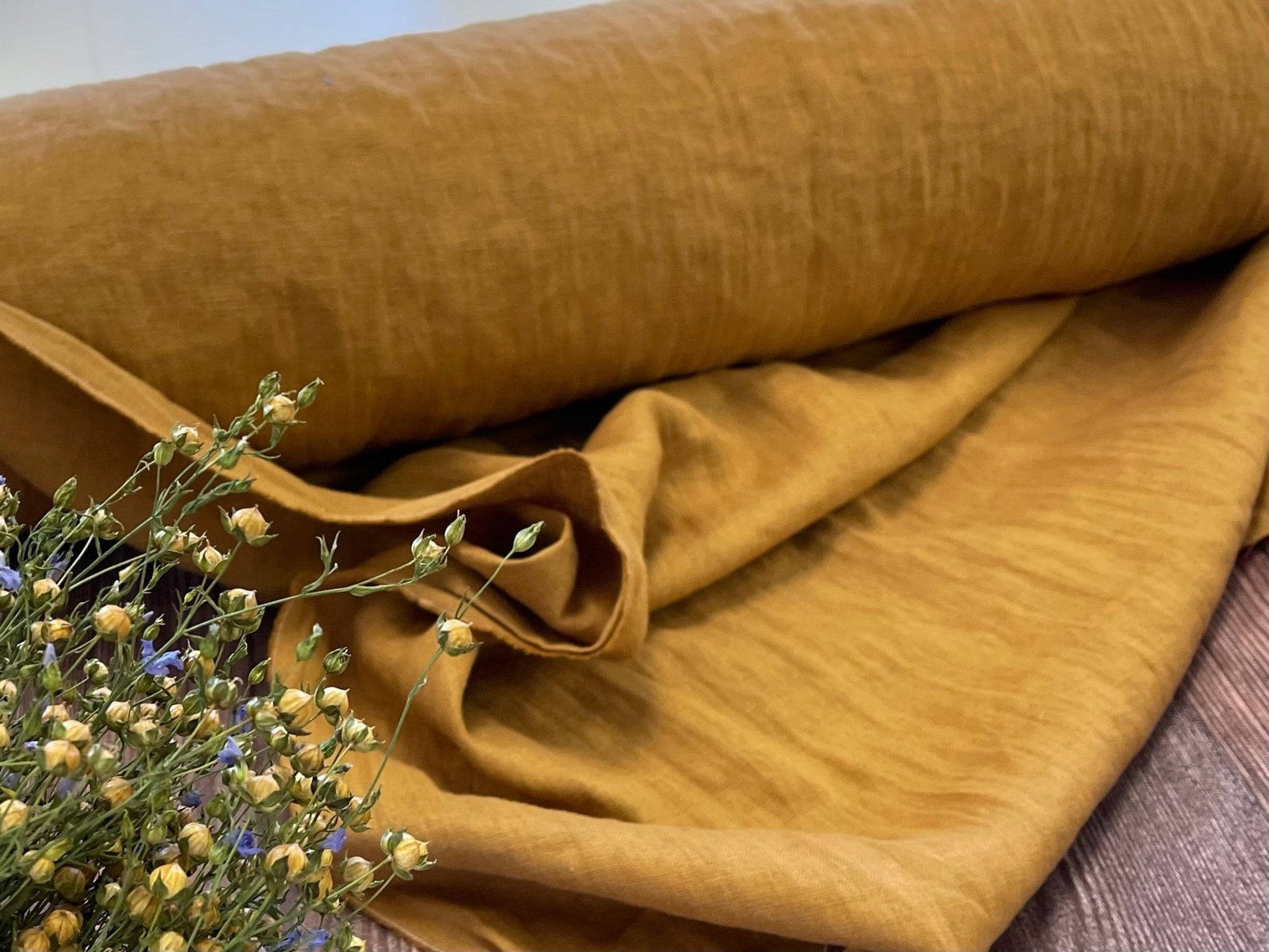 100 % gewaschenes Leinen, Salzkaramell, 205 g/m²
