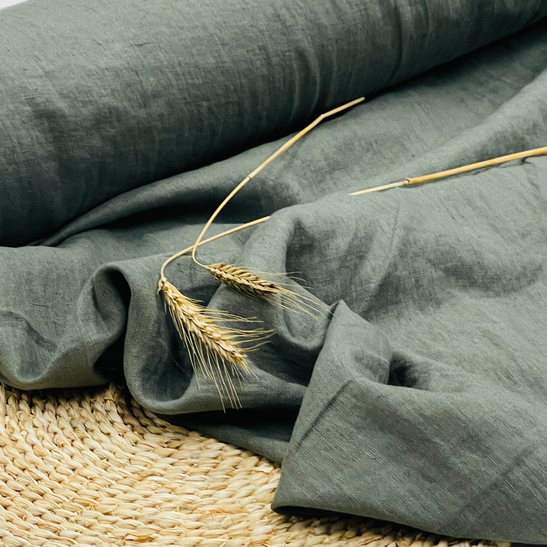 100 % lin adouci vert sauge 205 g/m²