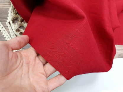 100% softened linen, red 205 g/m²
