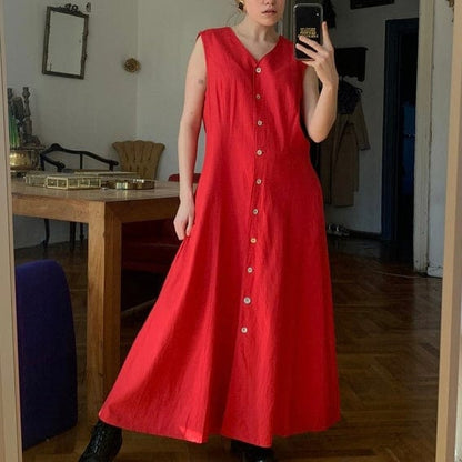 100% softened linen, red 205 g/m²