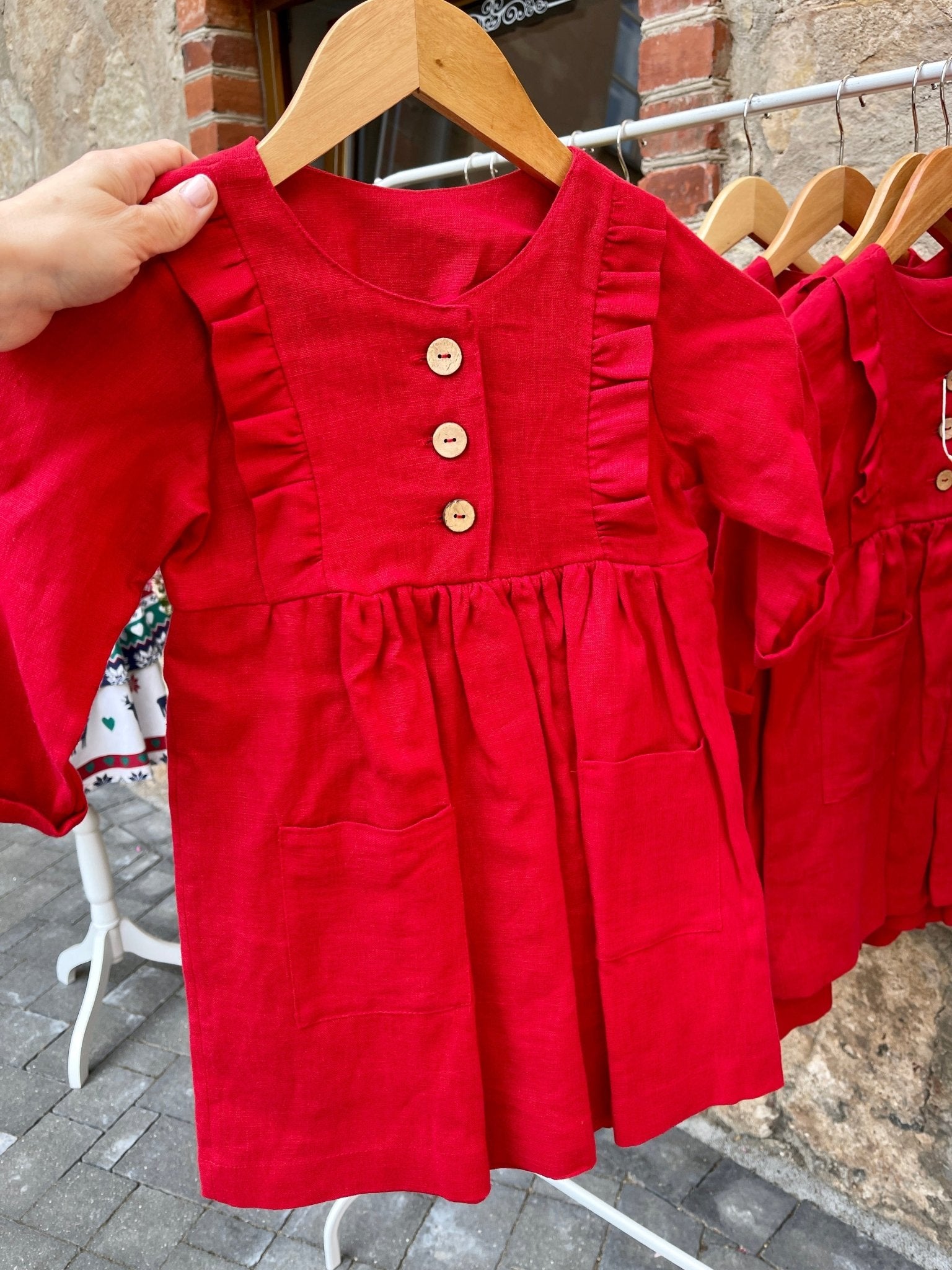 100% soft linen - red 205 g/m²