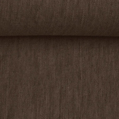 100% Softened linen - chocolate brown 205 g/m²