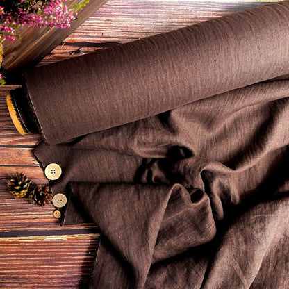 100% softened linen, chocolate brown 205 g/m²