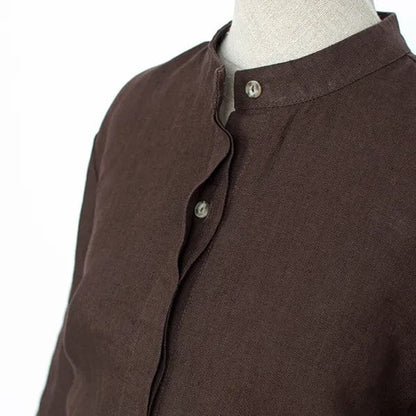 100% softened linen - chocolate brown 205 g/m²