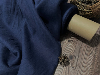 100% softwashed linen, dark blue, 205 g/m²