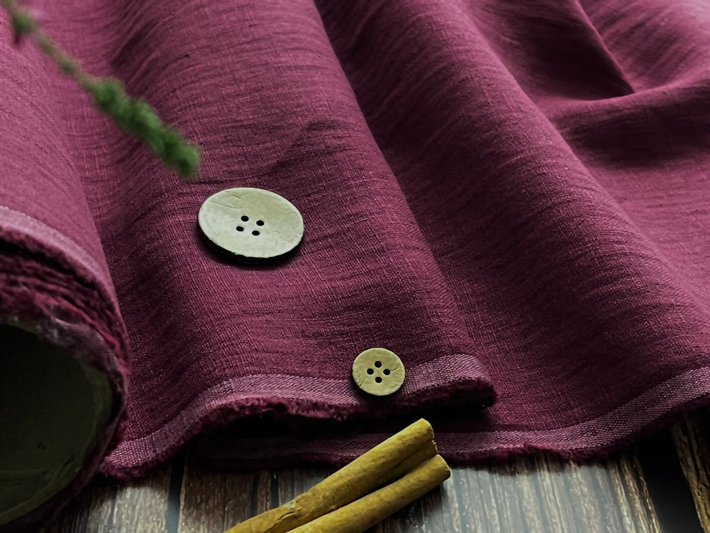 100% softened linen-wine colour 205 g/m²