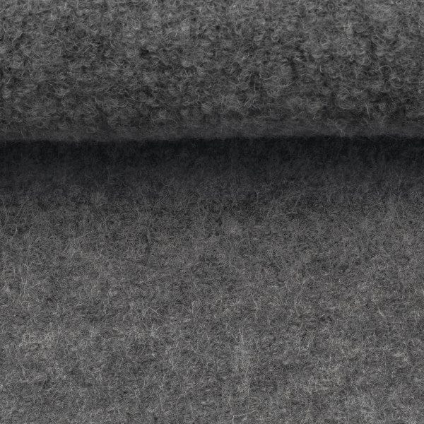100% Wool Fabric-Melange Grey 385 g/m²