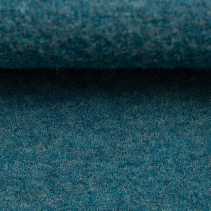 100% Wollstoff, petrol meliert 385 g/m²