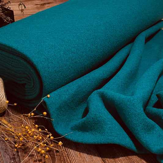 100% Wool fabric-teal 385 g/m²