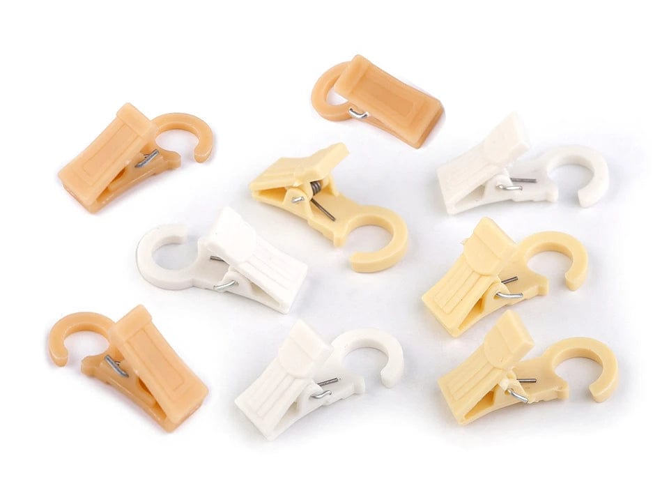 Curtain hooks (10-piece set) – beige