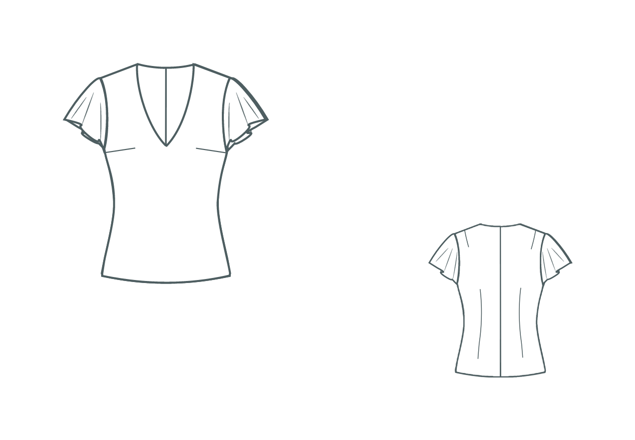 Digital blouse sewing pattern Adele