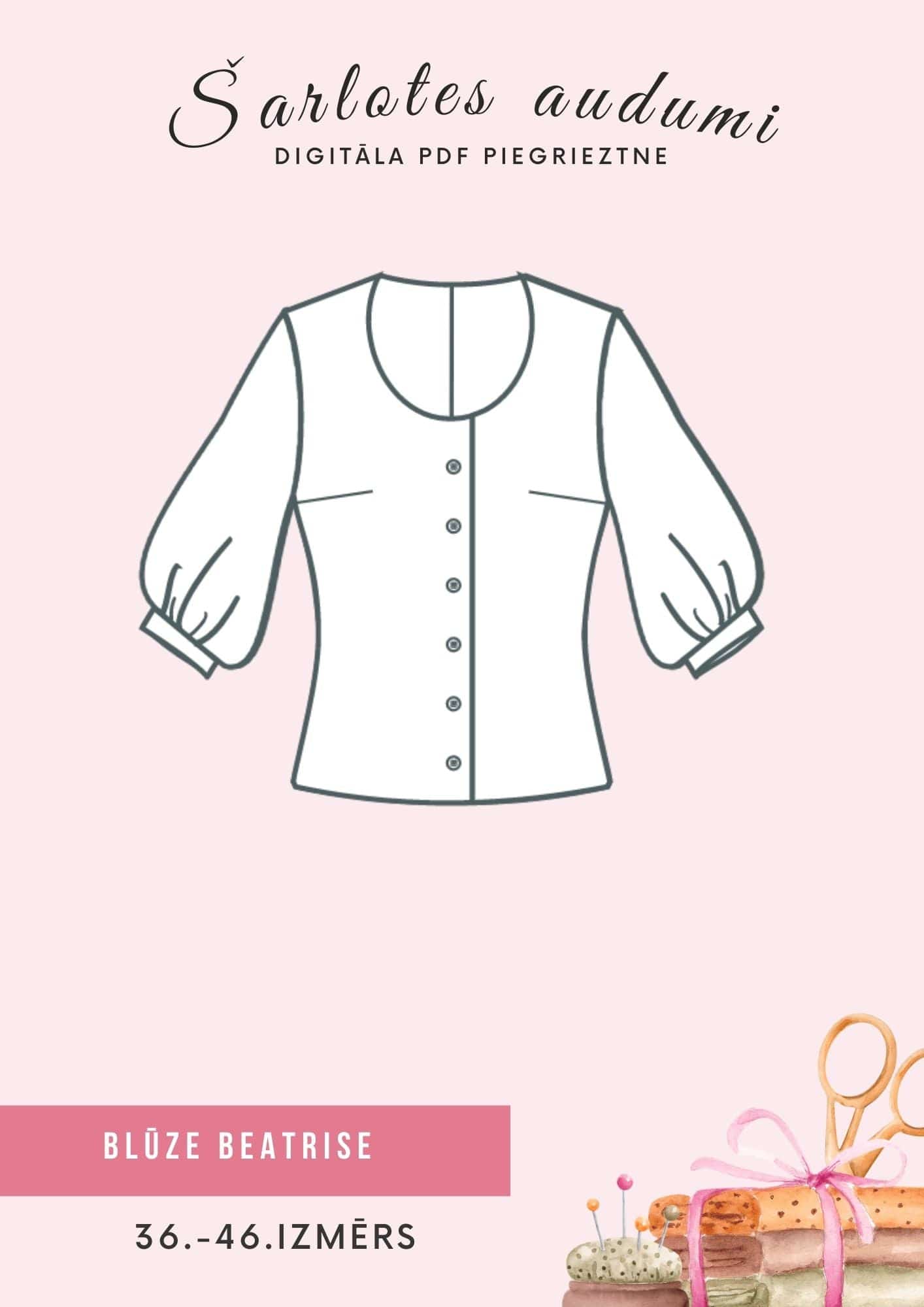 digitale Schnittmuster-Bluse Beatrise
