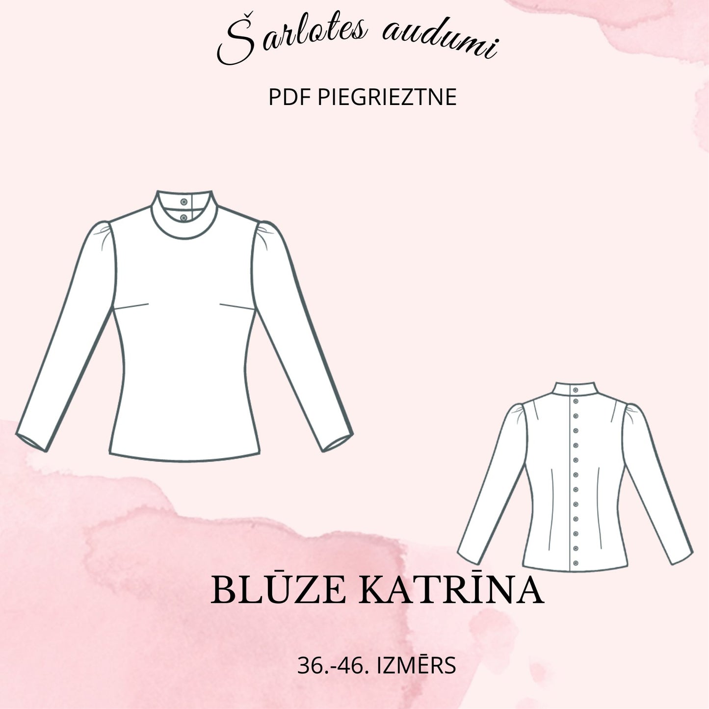 Digital sewing pattern blouse Katrīna