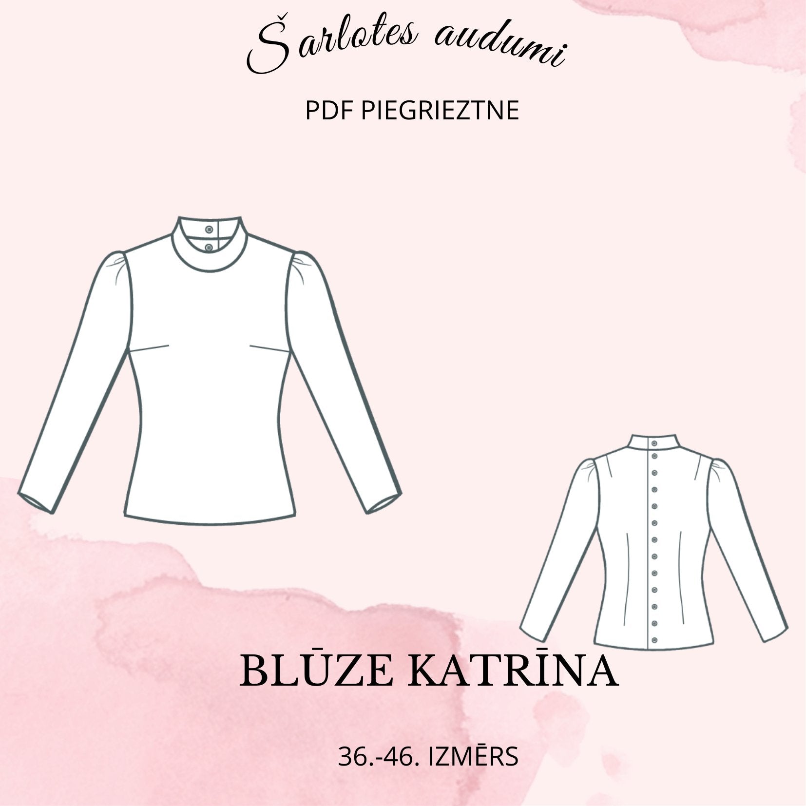 Digital sewing pattern blouse Katrīna