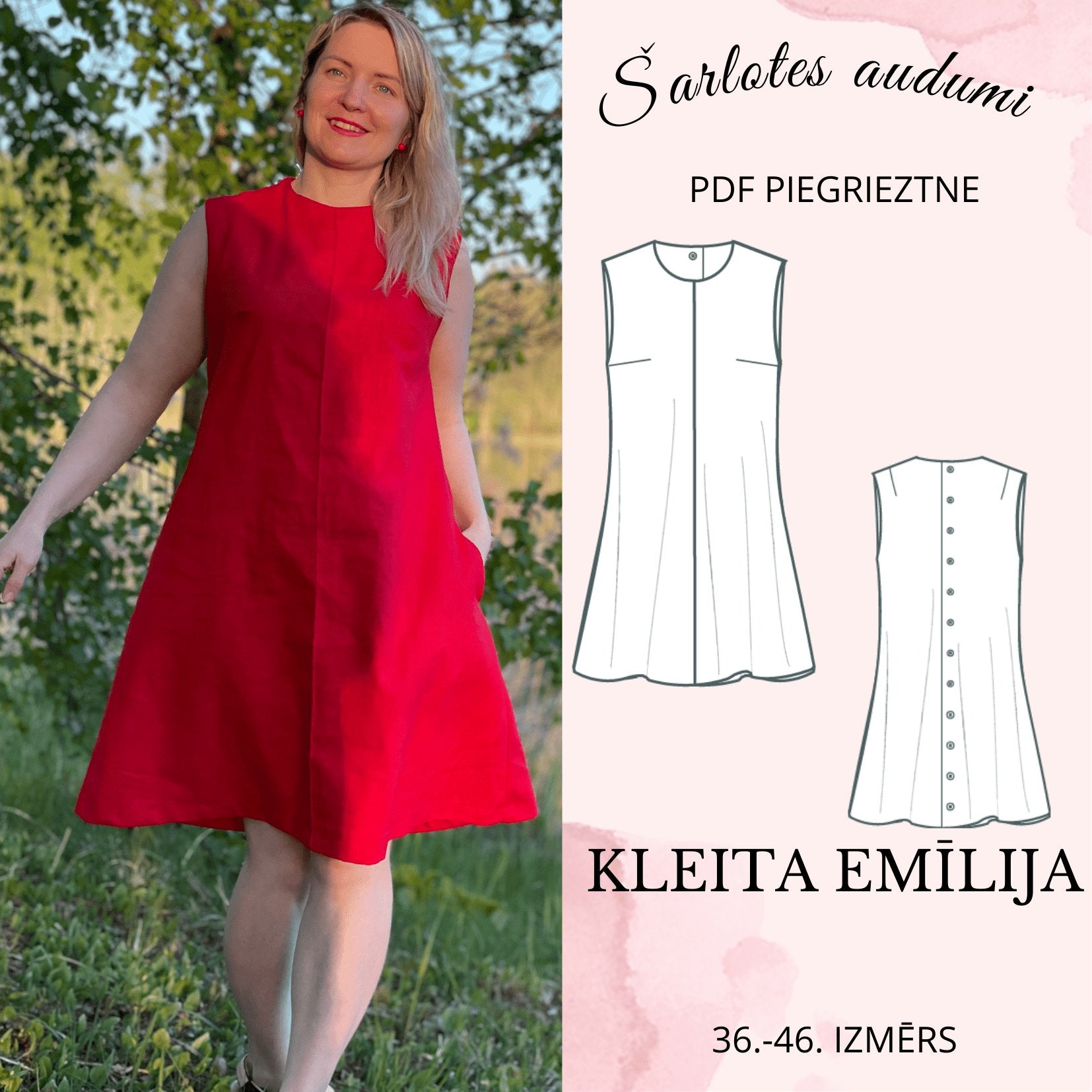 Digital dress pattern Emīlija