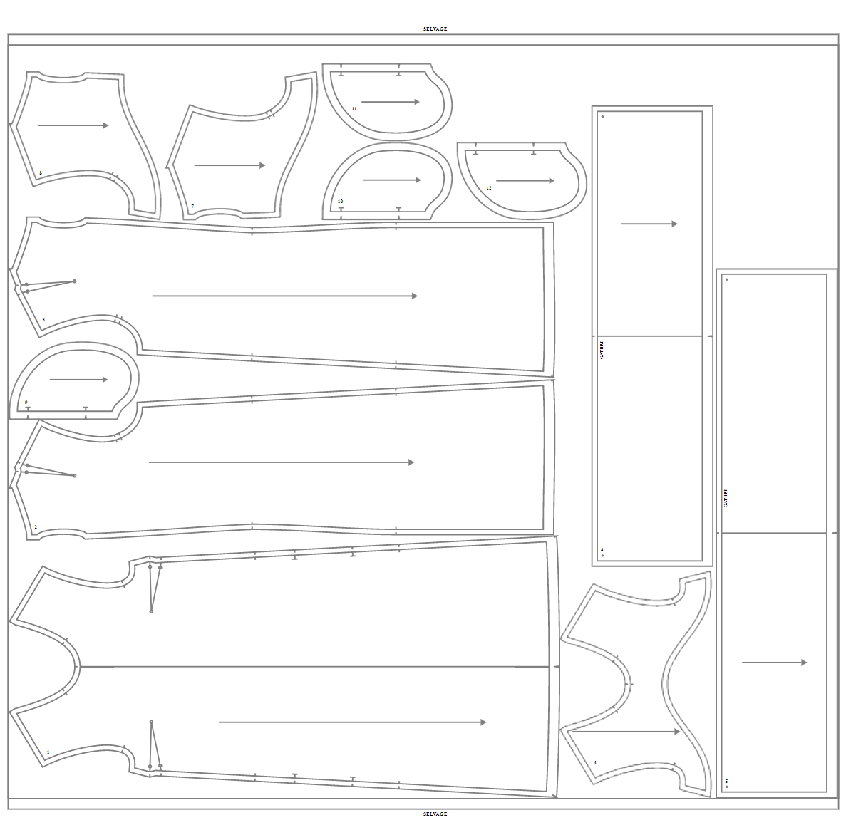 Digital dress pattern Sofia