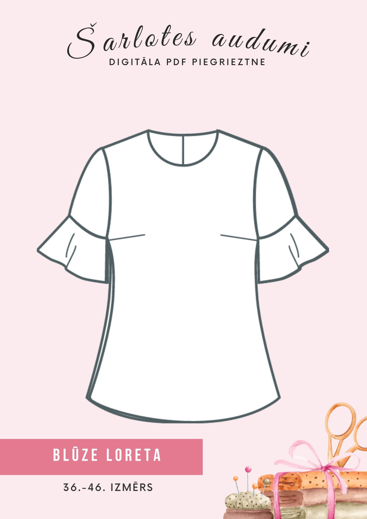 Digital pattern top-blouse Loreta