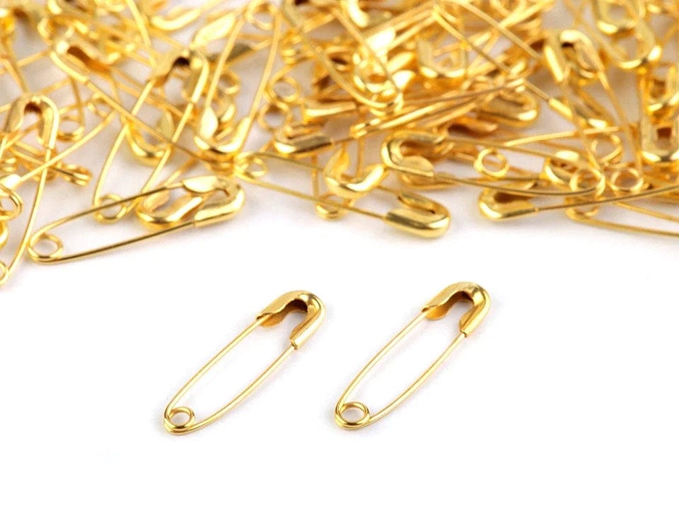 Safety pins, paper clips 28 mm-gold (pack of 50 pcs)