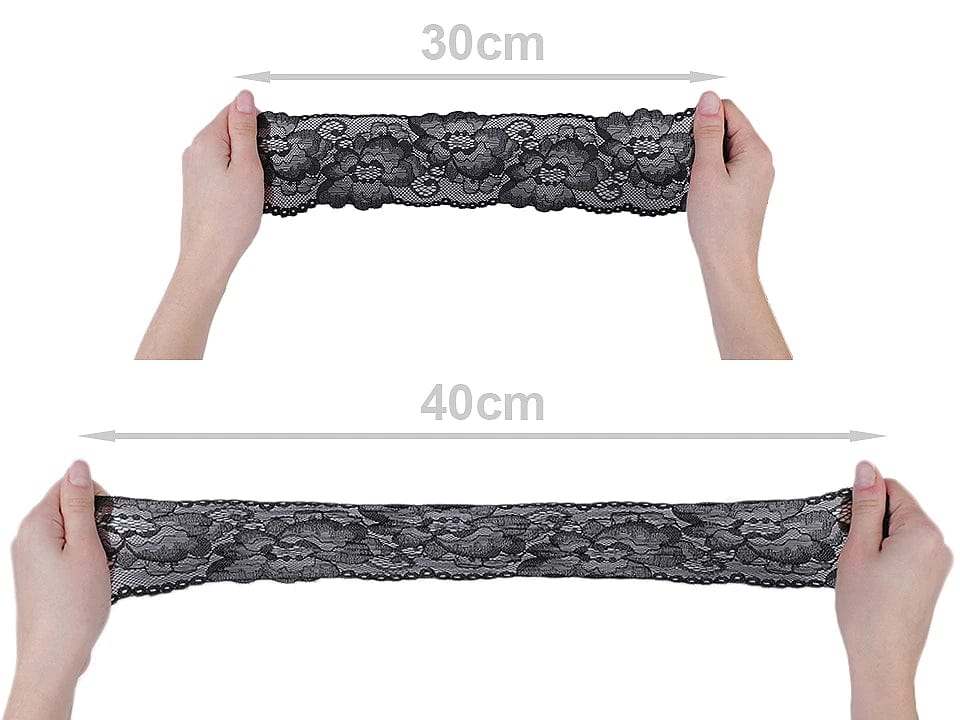 Elastic polyester lace - 8 cm salmon pink