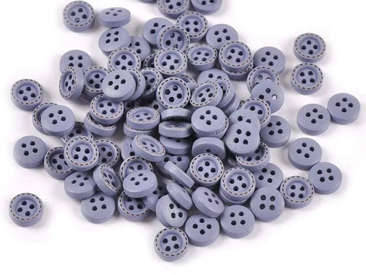 Wooden buttons 10 mm - bluish lilac