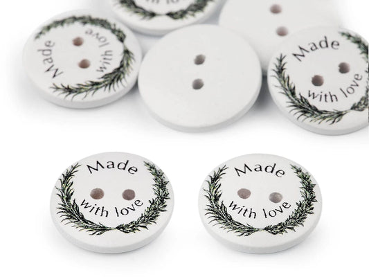 Boutons en bois 23 mm - Fabriqué avec amour