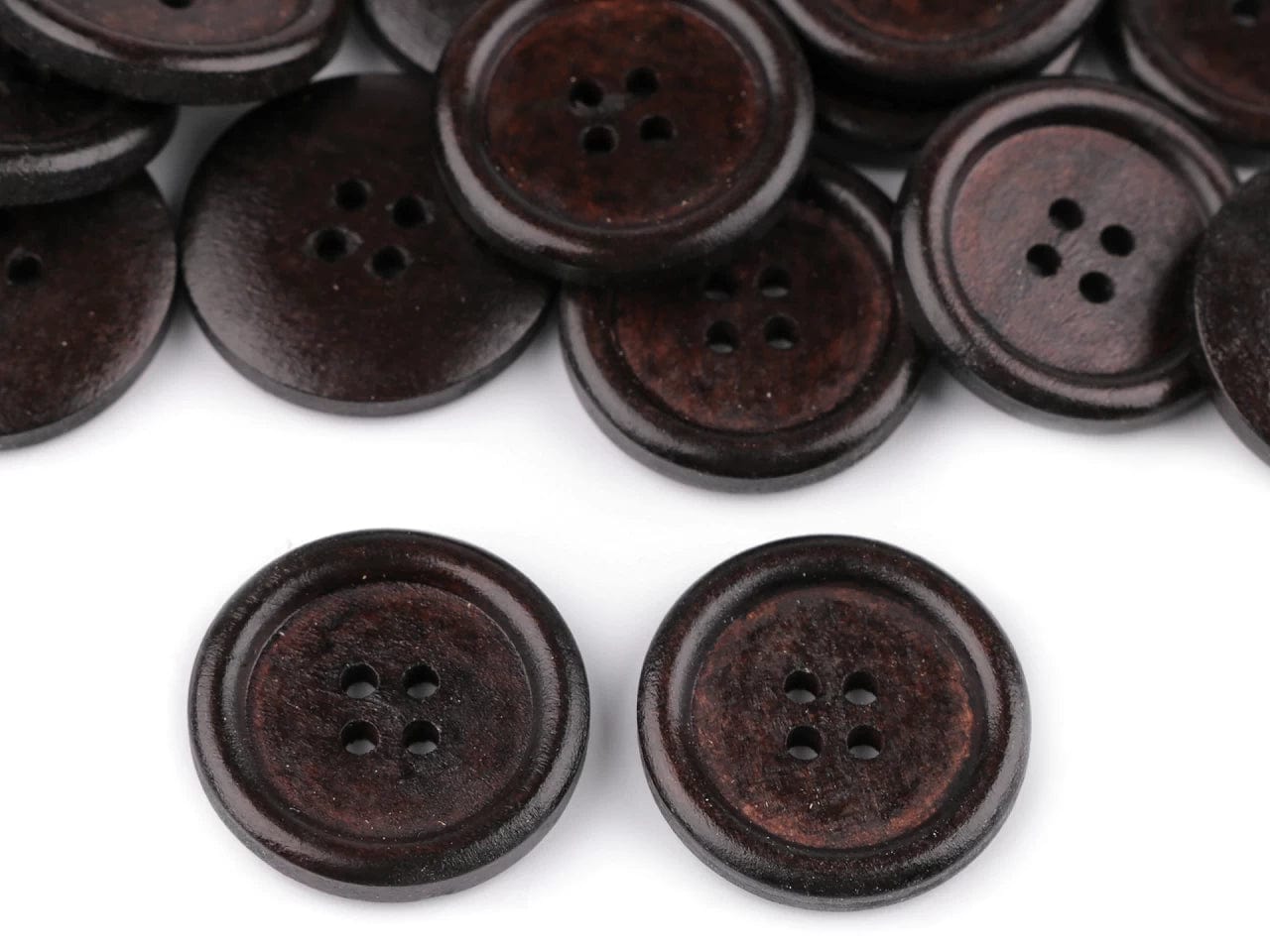 Wooden buttons 24 mm dark brown