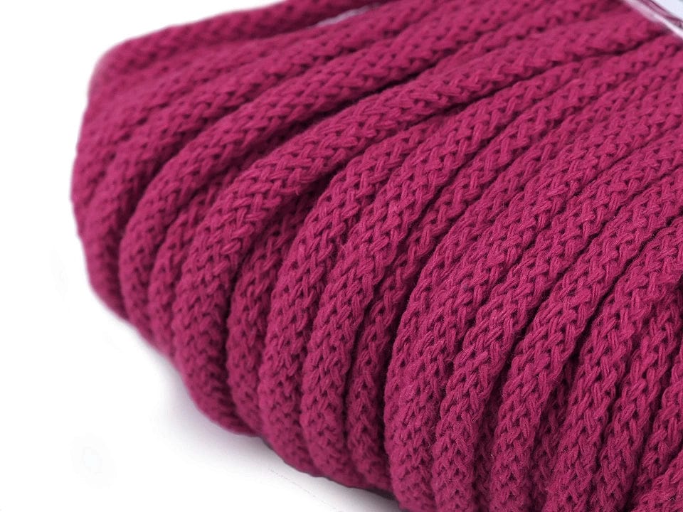 Cotton cord 5 mm (10 m pack) - dark berry shade